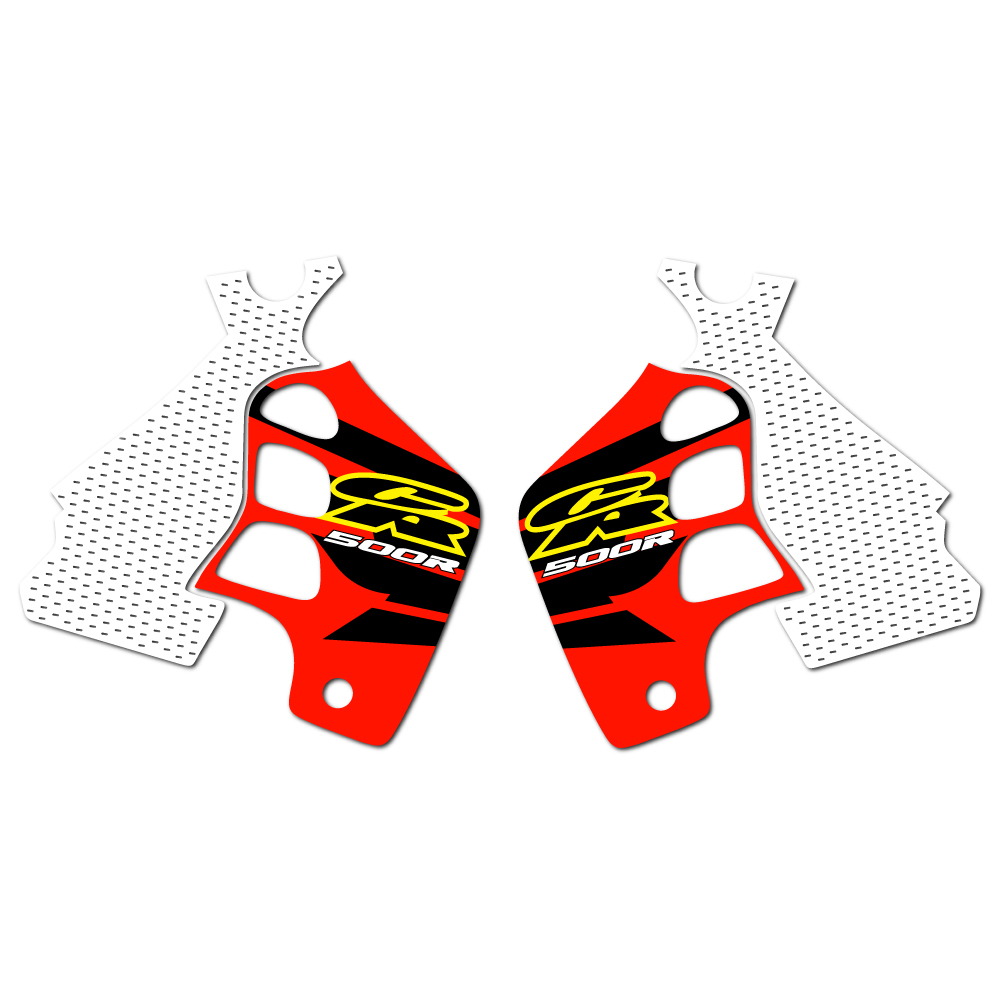 CRF250X 04-16 Stock Replica Shroud Graphics - Red Background, Made In USA