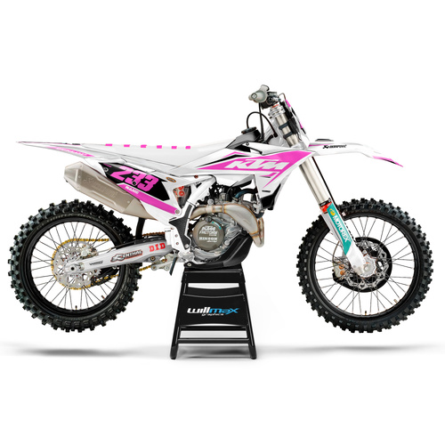 KTM Adore White Pink Graphics Kit