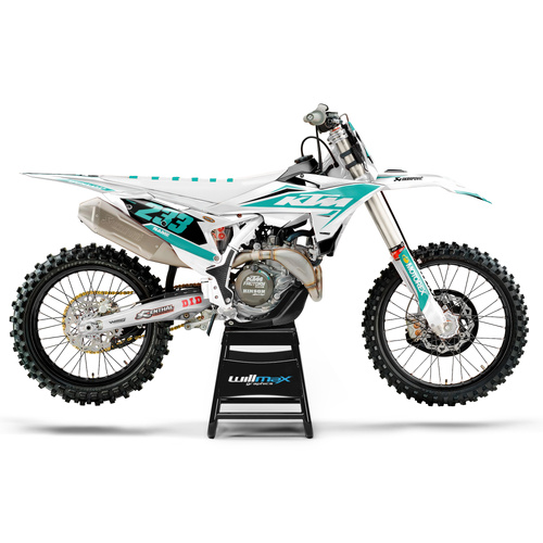 KTM Adore White Teal Graphics Kit