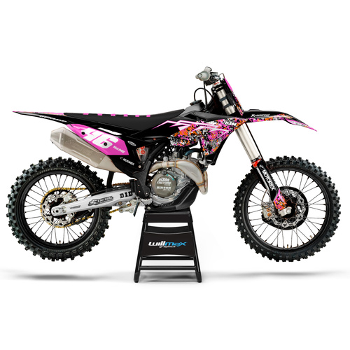 KTM Blotched Black Pink Graphics Kit