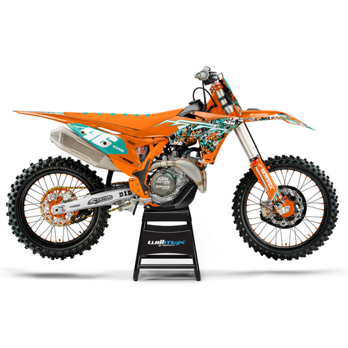 KTM Blotched Teal Graphics Kit