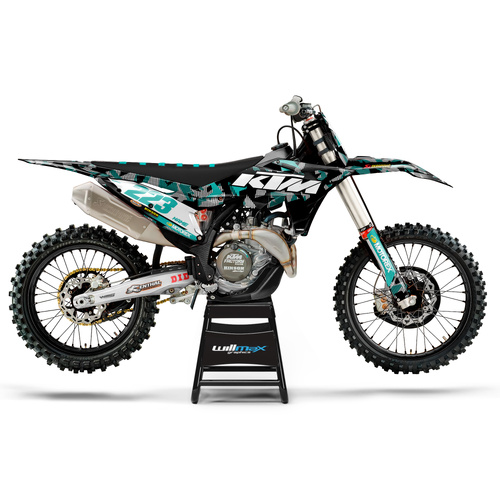 KTM Camo Black Teal Graphics Kit