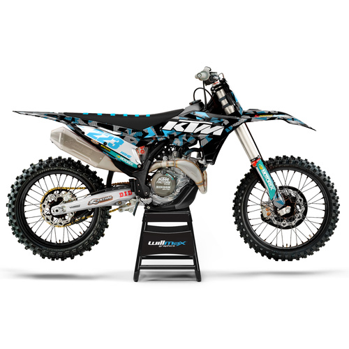 KTM Camo Black Light Blue Graphics Kit
