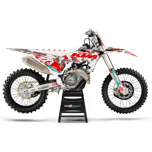 KTM Camo White Red Graphics Kit