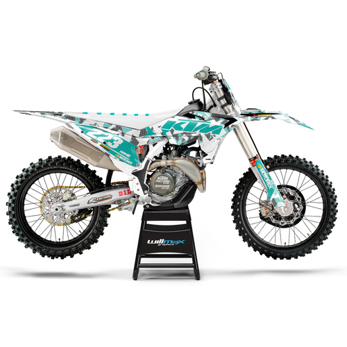 KTM Camo White Teal Graphics Kit