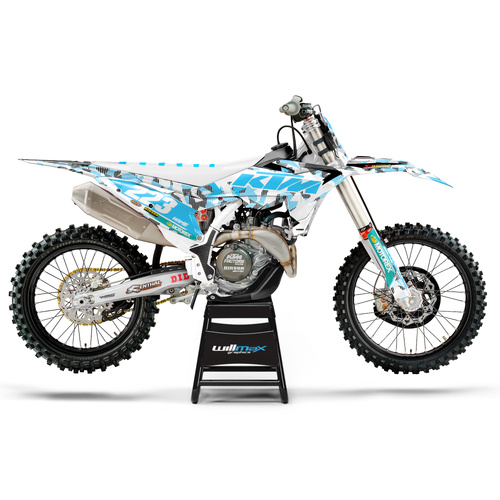 KTM Camo White Light Blue Graphics Kit
