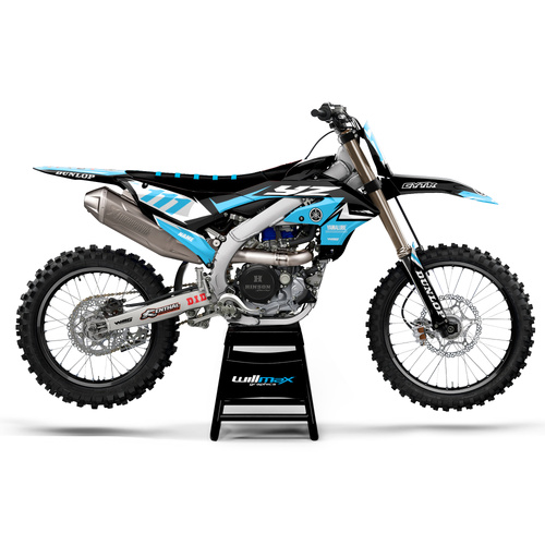 Yamaha Crush Black Light Blue Graphics Kit